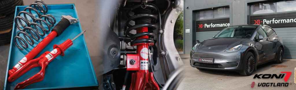 Koni+ Komfort Fahrwerk inkl. Vogtland Komfortfedern by Reber für Tesla Model Y